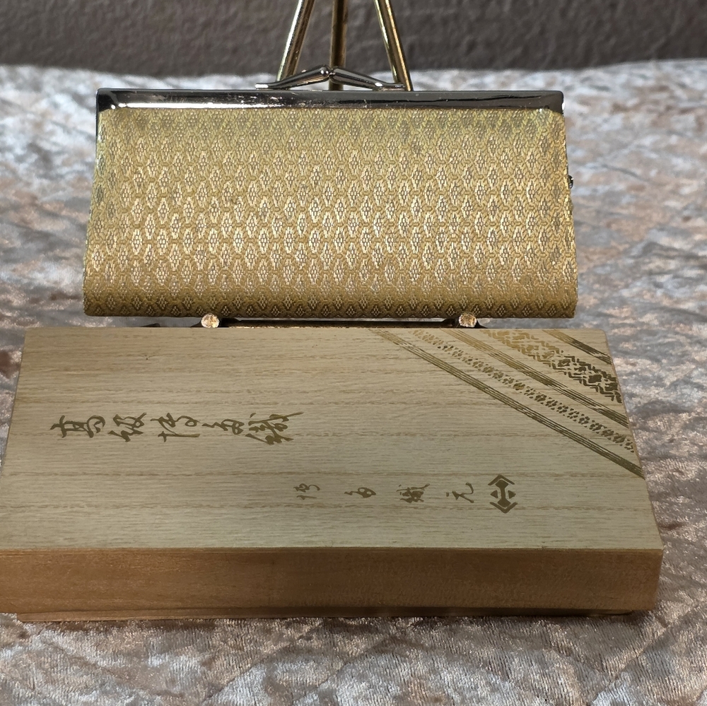 Vintage Asian Gold Clutch With Box. NWOT
